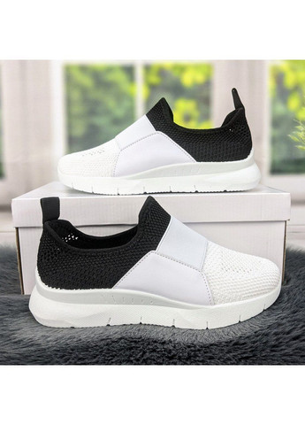 Чорно-білі літні жіночі текстильні кросівки Gipanis