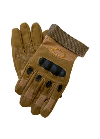 Тактичні повнопалі рукавиці армійські рукавички із захистом кісточок М Brown Tactic (313103224)