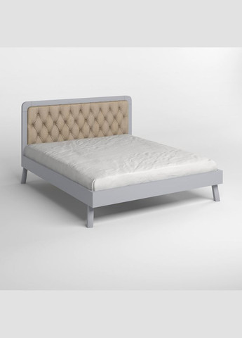 Двуспальная деревянная кровать Токио (RAL7040)/Аляска 23 (Бежевый) 160х200 см (MBG-4655) Mebigrand (368282895)