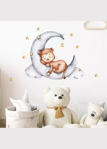 Виниловые наклейки на стену Обезьянка спит на луне (лист 40 х 60 см) Б394-76 No Brand (302242476)
