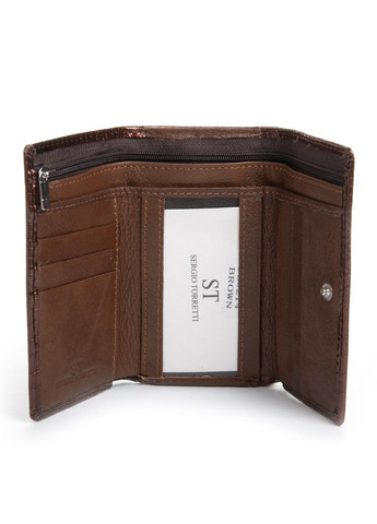 Женский кожаный лаковый кошелек SERGIO TORRETTI FEW214 brown ST (360751389)