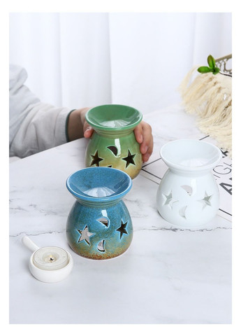 Чаша для арома масла и воска Moon & Star Ceramic Tealight Burner for Essential Oil n Wax Melt - Blue No Brand (298685923)