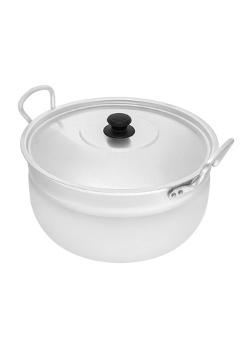 Кастрюля сферическая матовая алюминиевая с крышкой 15 л Interos (322765920)