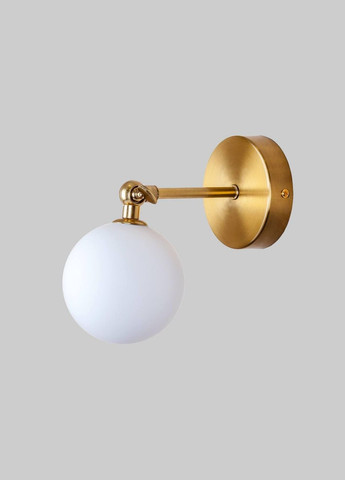 Современное бронзовое бра с белым шаром 10см (61-W100F-1 BRZ+WH) No Brand (370069702)