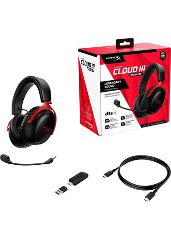 Гарнітура Cloud III WL USB-A/USB-C Black/Red (77Z46AA) HyperX (309147086)