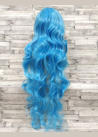 Парик голубой длинный волнистый с длинной челкой женский для женщин 80см из искусственных волос с темными No Brand 3487 (300372348)
