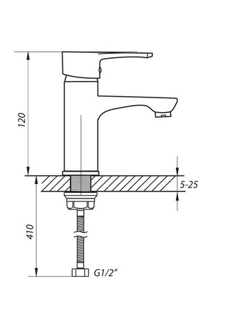 Смеситель для умывальника JEX 450 (ZX2935) Zerix (322005710)