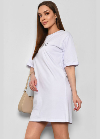 Туника женская из ткани лакоста белого цвета Let's Shop (290839515)