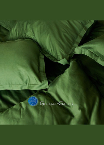 Сатинова Гладка Полуторна Смарагдова постільна білизна 160*220 см Calipso (308071599)