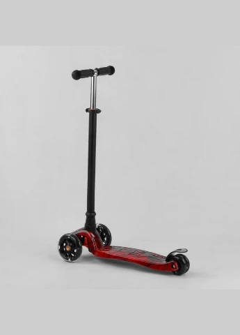 Самокат MAXI'' 4 колеса PU, СВЕТ, трубка руля алюминиевая. Black and Red (102018) Best Scooter (340911729)