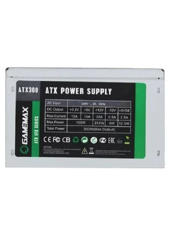 Блок питания 300 Вт, ATX-300W SFX, 8 см, 2xMolex / 2xSATA / 1x4+4-pin / 1x20+4-pin ATX-300 SFX GameMax (395341031)