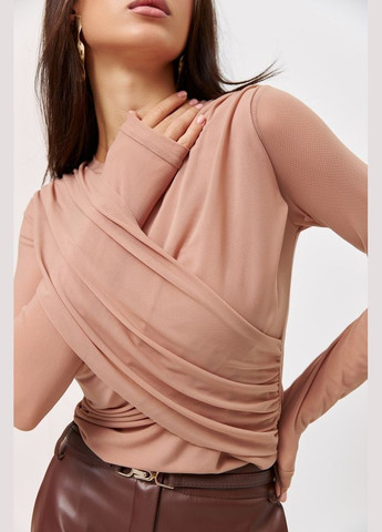 Жіночий лонгслів із сітки з драпіруванням (3029) Triko Bakh (334710760)