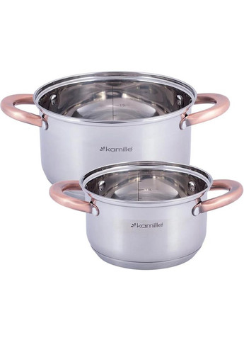 Набор кастрюль 2шт из нержавеющей стали 1.5л 3л. Kamille (368989324)