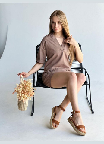 Льняной костюм с шортами Fashion Girl (301064906)