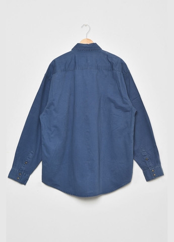 Сорочка чоловіча джинсова темно-синього кольору Let's Shop (292755138)