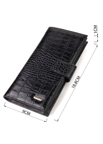Вузький гаманець для чоловіків з натуральної шкіри з тисненням під крокодила 21914 Canpellini (331906992)