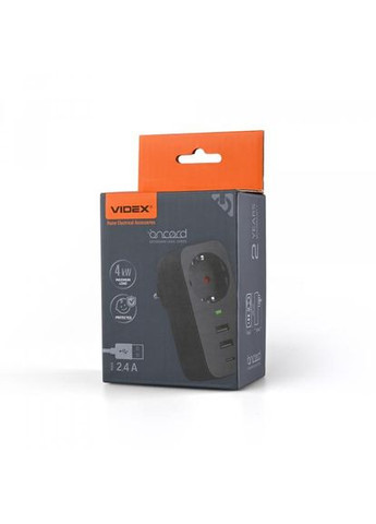 Сетевой адаптер Oncord з/з 1п 2.4A 2USB+USBC Черный (27698) Videx (283328693)