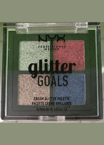 Палетка кремовых глиттеров для макияжа Glitter Goals Cream Palette Love On Top (GGCQP03) 4 г NYX Professional Makeup (279364200)