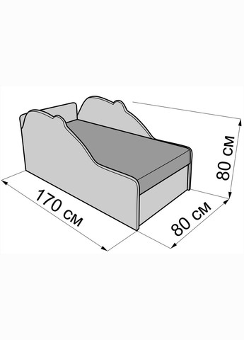 Дитячий диванчик з боковинками та скринею для білизни Кіті ТМ No Brand (322500554)