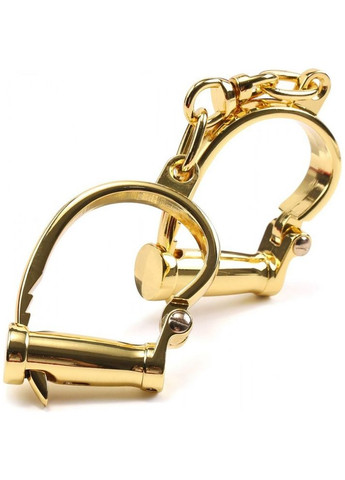Наручники з коротким ланцюжком, металеві, золоті - CherryLove Lockink (296623886)