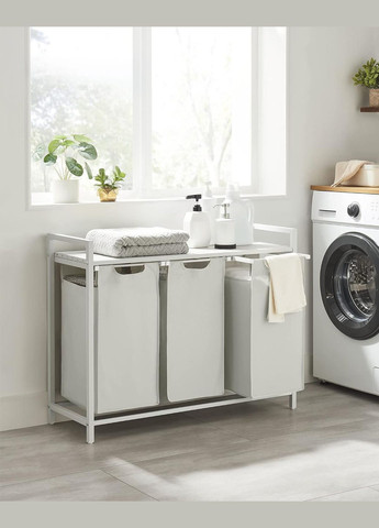 Корзина для белья Chariot с тремя отделениями 3 x 38л белая Leobert (301865795)