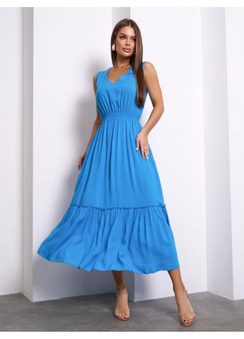 Блакитна повсякденний сукня issa pus 15158 блакитний ISSA PLUS