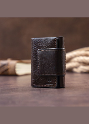 Вертикальне портмоне з магнітним хлястиком для карт та купюр коричневе (sku_11305) No Brand (327820417)