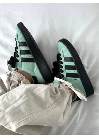 Чорні літні кросівки adidas campus mint/black адідас кампус No Brand