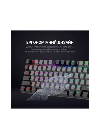 Клавіатура MK100B Blue Switch LED USB Black (MK100B) GAMEPRO (306460805)