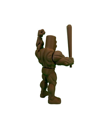 Іграшка "Tung tung tung Muscle Sahur" накачана деревʼяшка з серії Italian Brainrot коричневий 22 см (PIG10037) DrukHouse3D (352166166)