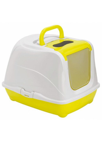Закритий туалет для котів Flip Cat з відкидною кришкою жовтий 50х39х37 см C230329 Moderna (295352404)