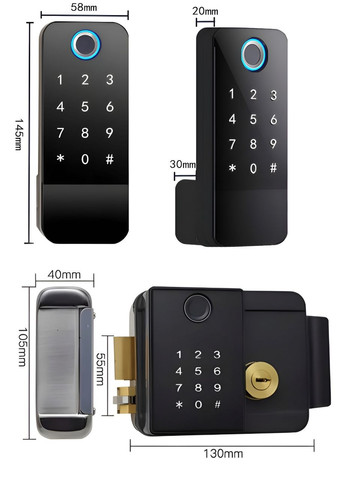 Mastiff 2 биометрический замок с клавиатурой для калиток PES (347324725)