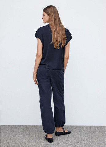 Топ футболка синяя оверсайз свободного кроя Mango - (329295753)