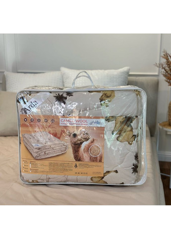 Ковдра євро з верблюжої вовни Camell wool 21429 195х215 см бежева Arda (365964072)