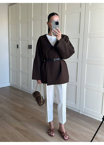 Коричневое демисезонное ❤️🔥 Элегантное пальто из турецкого кашемира + ремень ❤️🔥Ознакомьтесь с размерной сеткой. DK/DL Мода без кордонів