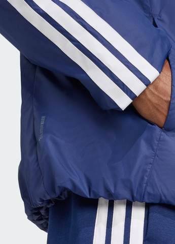 Синя демісезонна куртка essentials climawarm 3-stripes insulated hooded adidas