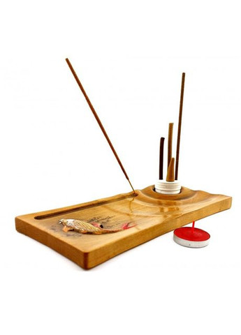 Подставка под аромат "Карп" (24,5×12×1,8см) массив дерева, резная покрыта эмалью и лаком. No Brand (316718795)