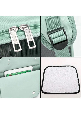 Рюкзак сумка переноска для тварин котів собак з вентиляцією ручкою кишенею для аксесуарів 40x33x23 см (477185-Prob) Зелений Unbranded (295438362)