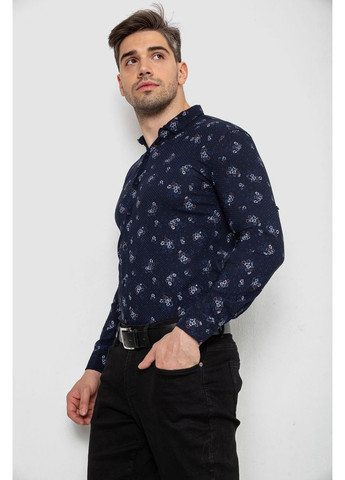 Сорочка чоловіча з принтом, колір темно-синій, 214R1043 Ager (346594132)