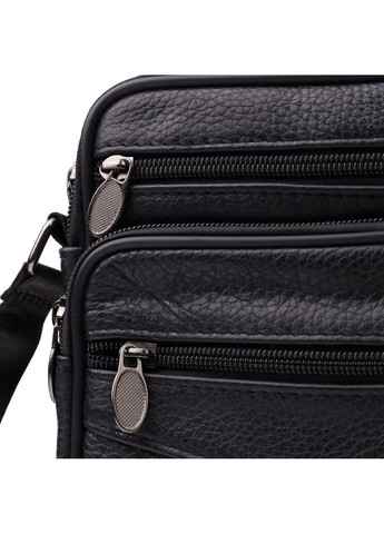 Практична вертикальна сумка з ручкою для чоловіків з натуральної шкіри 22864 Чорний Vintage (327093746)