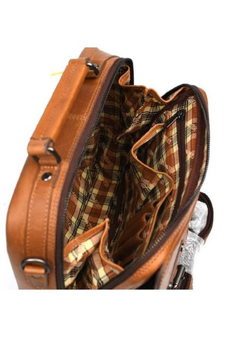 Сумка планшет через плечо мужская из натуральной кожи для телефона и для документов средняя Hill&Burry Коричневый 38080 HILL BURRY (355245056)