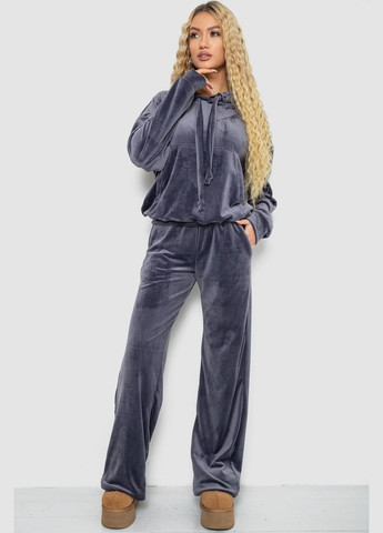 Спортивний костюм жіночий велюровий вільного крою чорний розмір L (sku_241R2001-20) Ager (316319303)