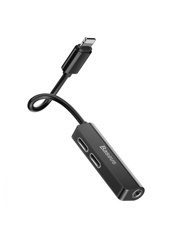 Переходник AUX L52 Lightning to 2xLightning + 3.5mm black Baseus (365748943)