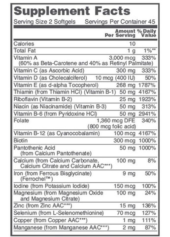 Ortho Multi 90 Softgels Protocol for Life Balance (315885915)