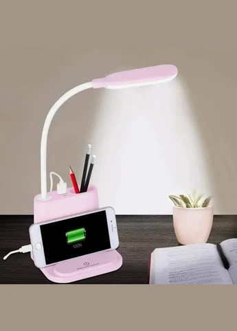 Світлодіодний світильник з тримачем для телефону Multifunctional desk lamp 1200mah рожевий (1777401089) No Brand (336146585)