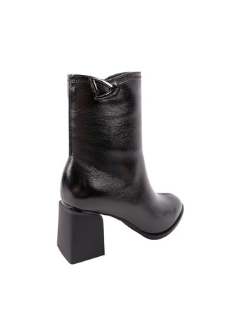 Чорні ботильйони жіночі чорні натуральна лакована шкіра Geronea 1058-25DH