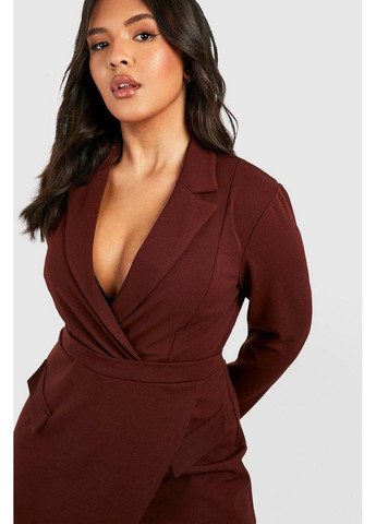 Темно-коричнева кежуал сукня-піджак Boohoo однотонна