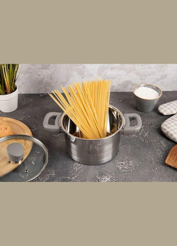 Кастрюля нержавейка с крышкой Elite 18 см, 2.6 л (26-238-056) Krauff (334712850)