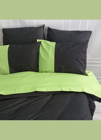 Постельное белье PREMIERE Чорное/Фисташка Ранфорс Двуспальное MERISET (278256283)