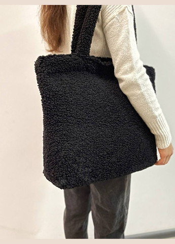 Жіноча трендова велика сумка баранець, хутро тедді, шопер великий вміщує А4 No Brand (315040749)